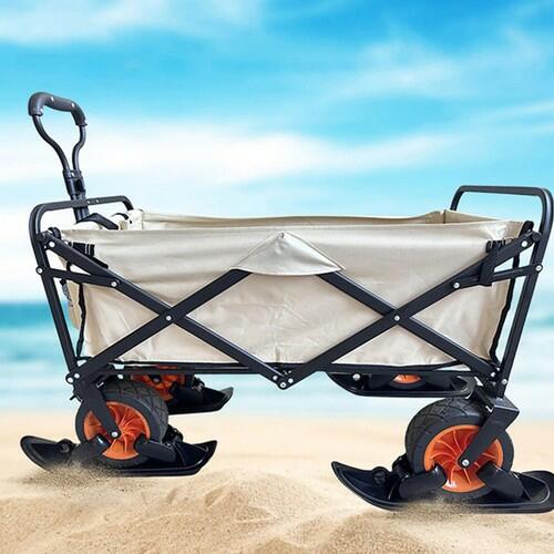 4 pcs Tsawntd Stroller Skis, Multi-Purpose Stroller Sled Snow Skis Winter Sledge