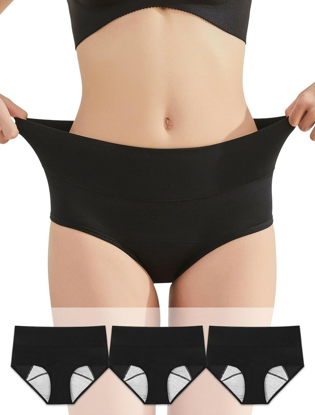 3 Pack Large Washable Leakproof Period Underwear - Reusable Incontinence Panties