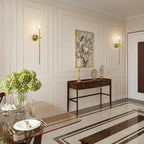 BOKT Gold Crystal Wall Sconce Set of 2 Brass Glass Bedroom Light Fixture