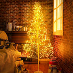 VIHOSE 5 Ft 384 LED Christmas Lighted Birch Trees Christmas Artificial Twig
