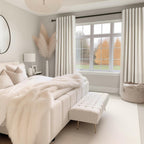 Topfinel Cream Linen Blackout Curtains 84 Inch Long for Bedroom Living Room,