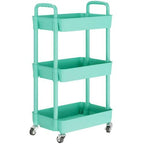 Laiensia 3 Tier Rolling Cart Green Storage Organizer Wheels