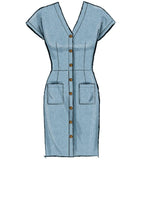 McCall's Women's Short Sleeve Pleated and Button Down Dress Sewing, Sizes 14-22