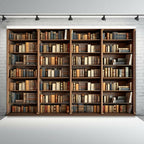 ASDCXZ 10x8ft Bookshelf Backdrop Vintage Bookcase Theme Photography Background
