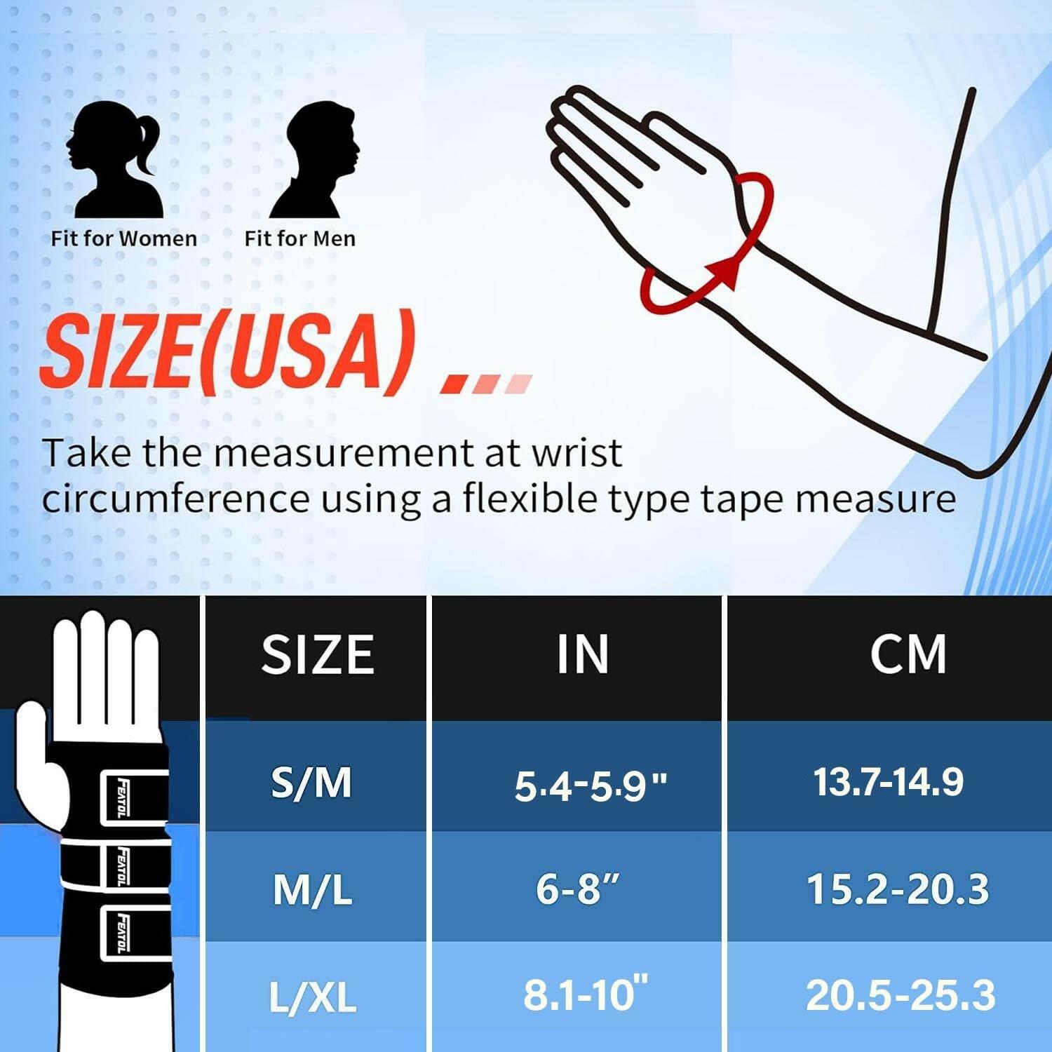 FEATOL Wrist Brace Hand Brace, Right Hand, Small/Medium  Carpal Tunnel Wrist