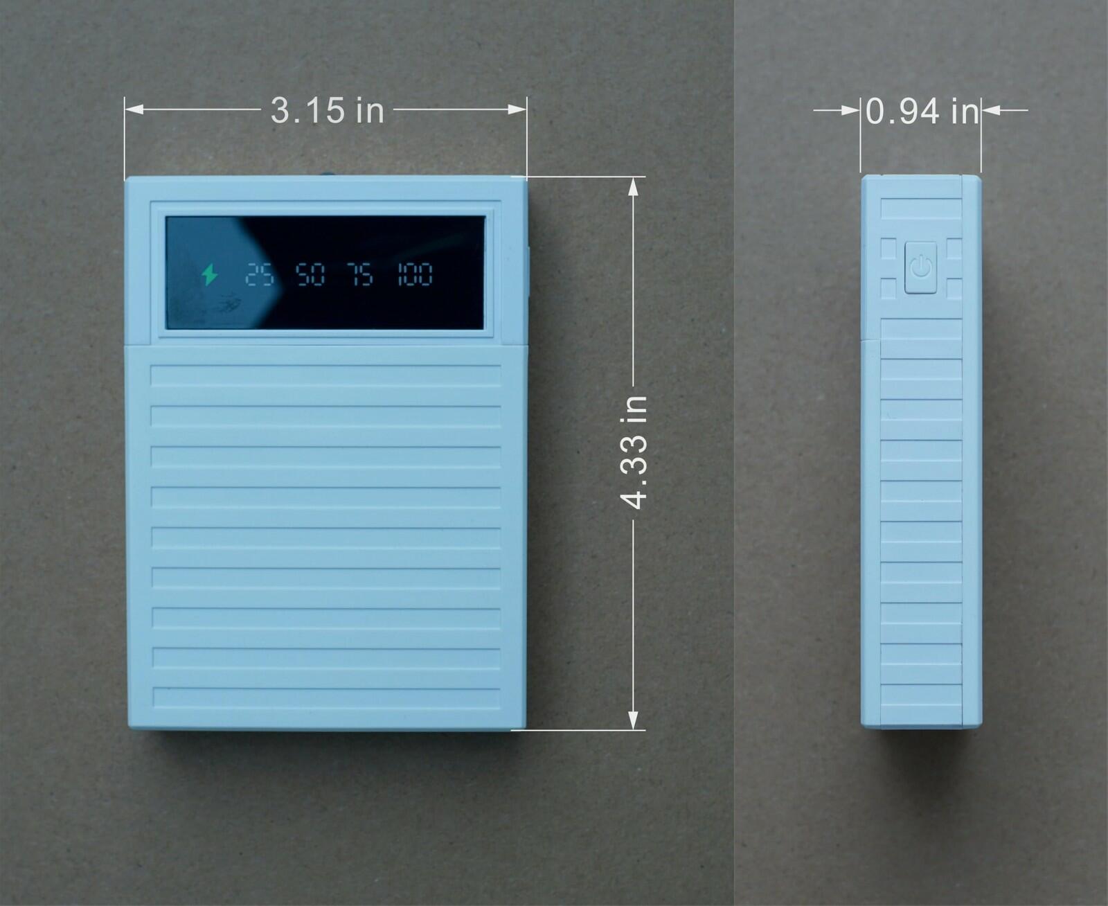 22.5W Fast Charging DIY Power Bank Case for 4 x 18650 Batteries, Solder-Free