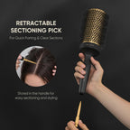 OPEN BOX - Ellen Evyse 2 in 1 Ceramic Round Brush for Blow Drying,Ceramic Barrel
