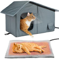 OPEN BOX Medium Weatherproof Heated Cat Houses for Outdoor Cats - Insulated Cat