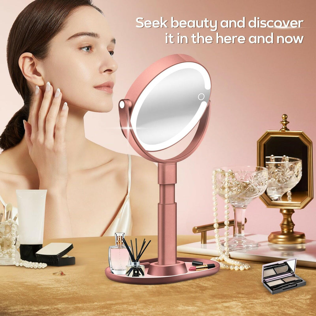 B Beauty Planet Makeup Mirror with Lights, Lighted Magnifying Mirror 30X with 3