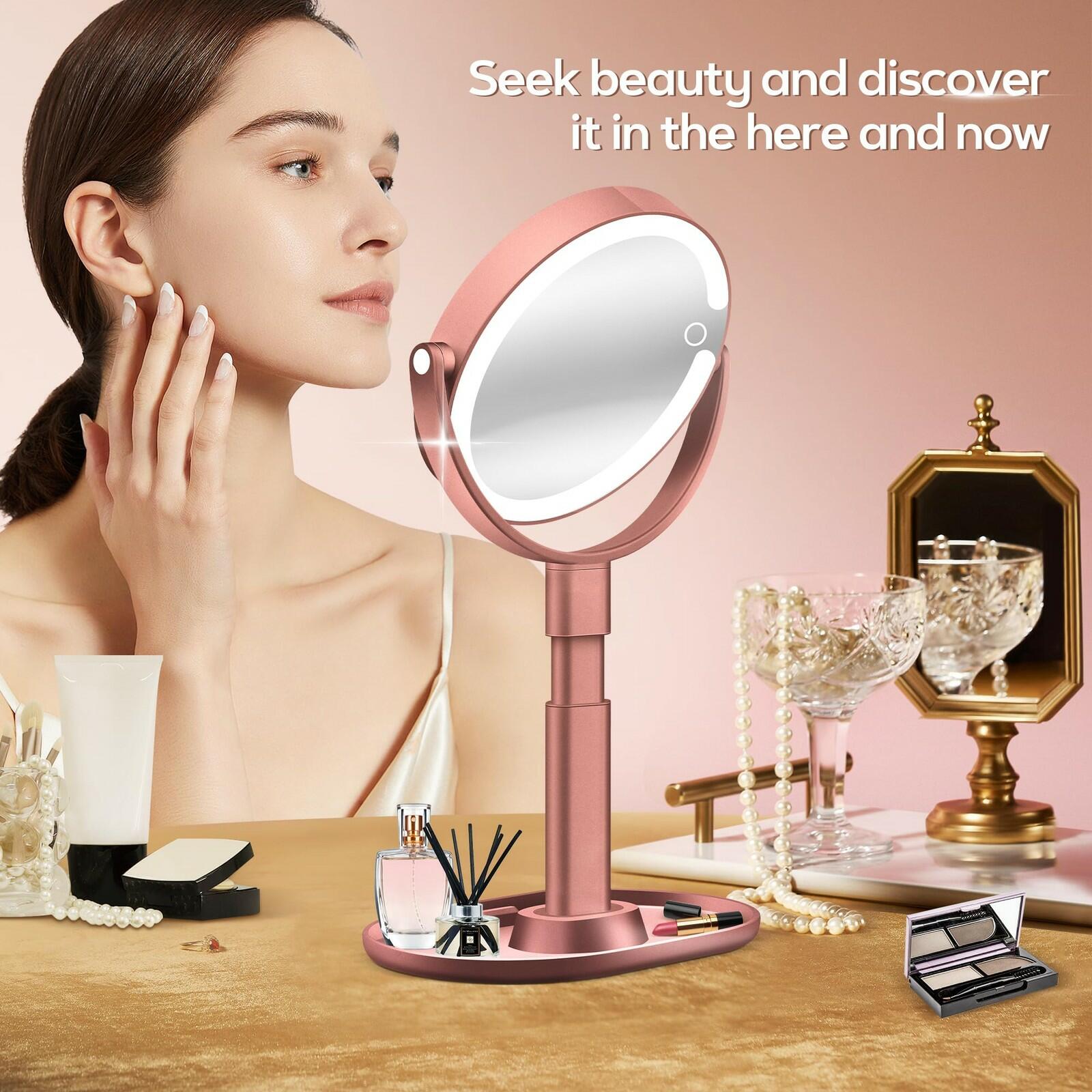 B Beauty Planet Makeup Mirror with Lights, Lighted Magnifying Mirror 30X with 3