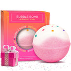 Birthday Cake Bath Bombs for Women Girls & Kids - Relaxing Pink Bubble Bath Bomb