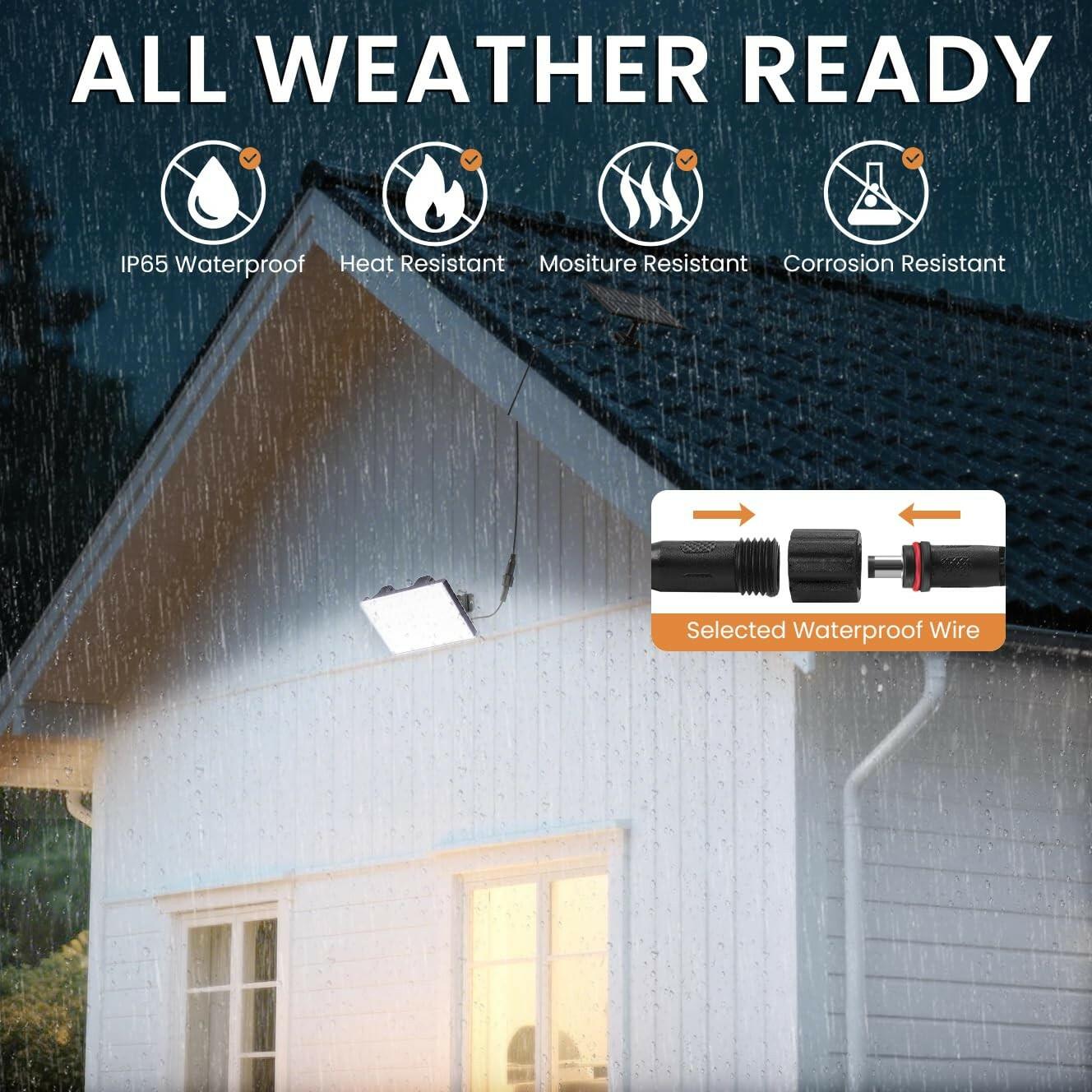 4 PACK LumiZen Outdoor Solar Lights, Split Solar Motion Sensor Outdoor Lights
