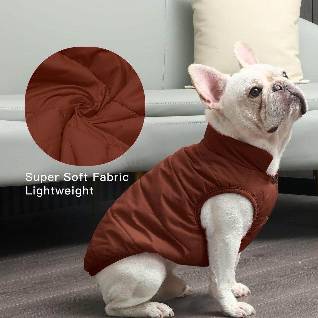 JoyDaog 2 Layers Fleece Lined Warm Dog Jacket for Puppy Winter Cold Weather,Soft