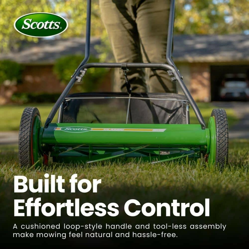 Scotts 20in Manual Walk Behind Reel Lawn Mower Grass Catcher