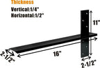 4 Pack Free Hanging T Shelf Bracket, Solid Heavy Duty Steel Knee Wall Hidden