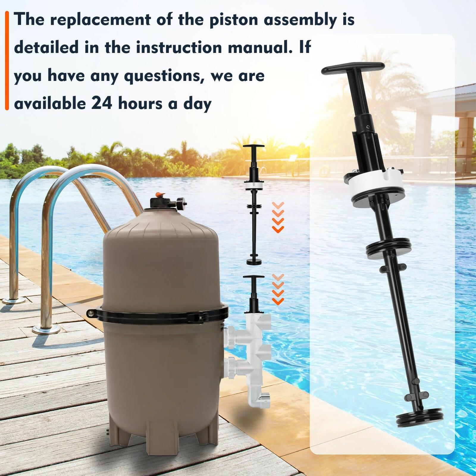 Bullro Upgraded 273241 Piston Rod Assembly for Pentair Backwash Valve, 2-Inch