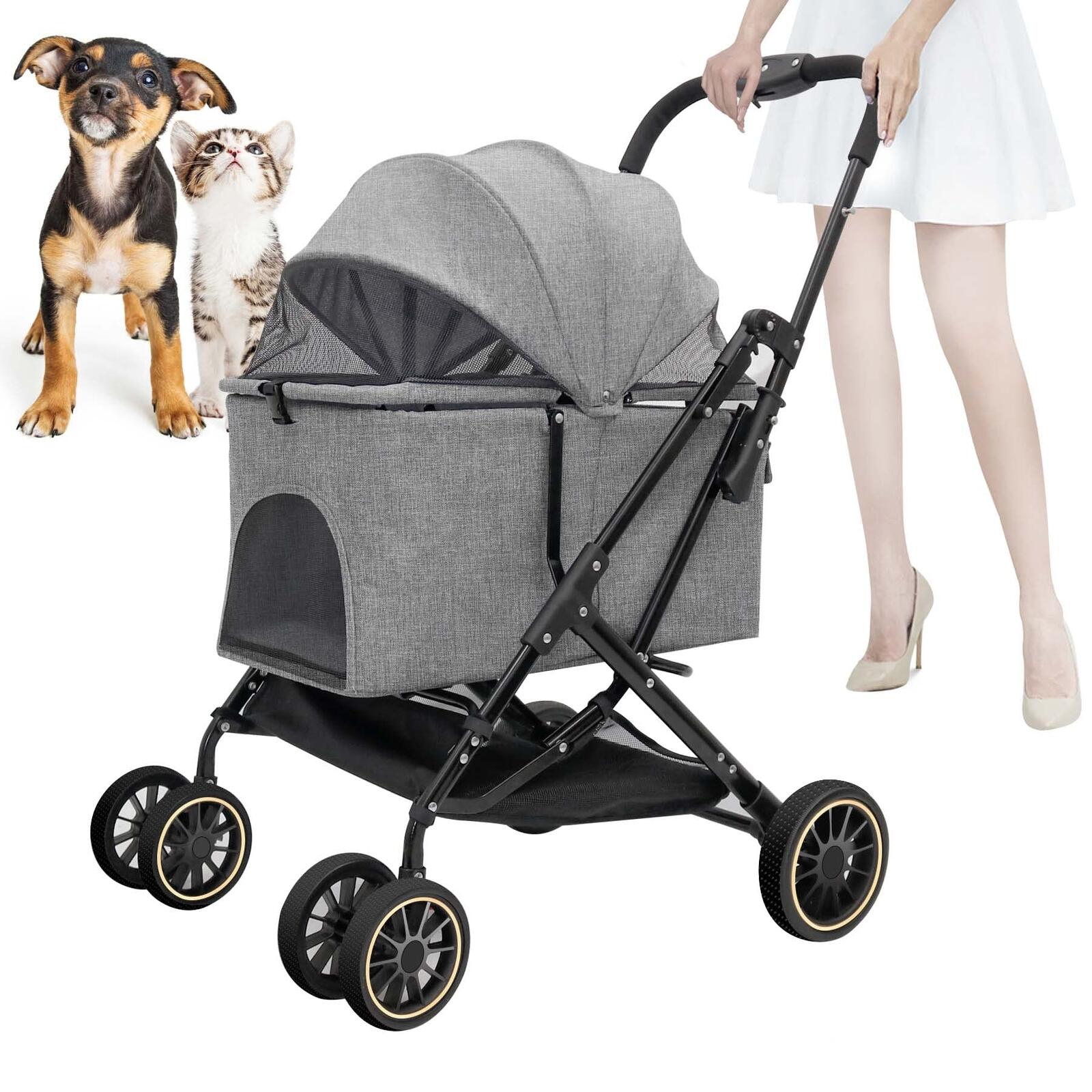 Dog Strollers for Small Dogs - Dog Stroller with Durable Shock-Absorbing PU