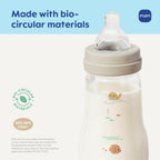 MAM 6oz Premium Glass Wide Neck Baby Bottle with Slow Flow Breastfeeding-Like