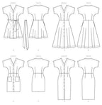 McCall's Women's Short Sleeve Pleated and Button Down Dress Sewing, Sizes 14-22