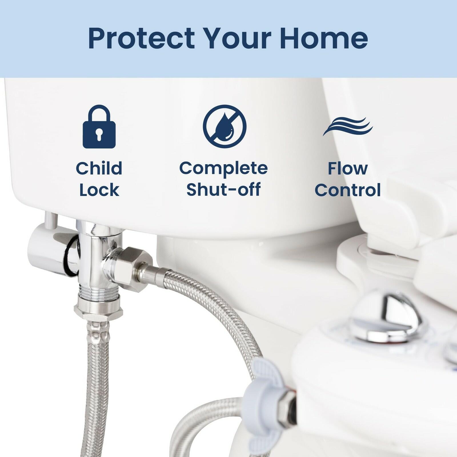 LUXE Bidet 7/8" x 7/8" x 1/2" Shut-Off Valve T-Adapter for Bidets, Only