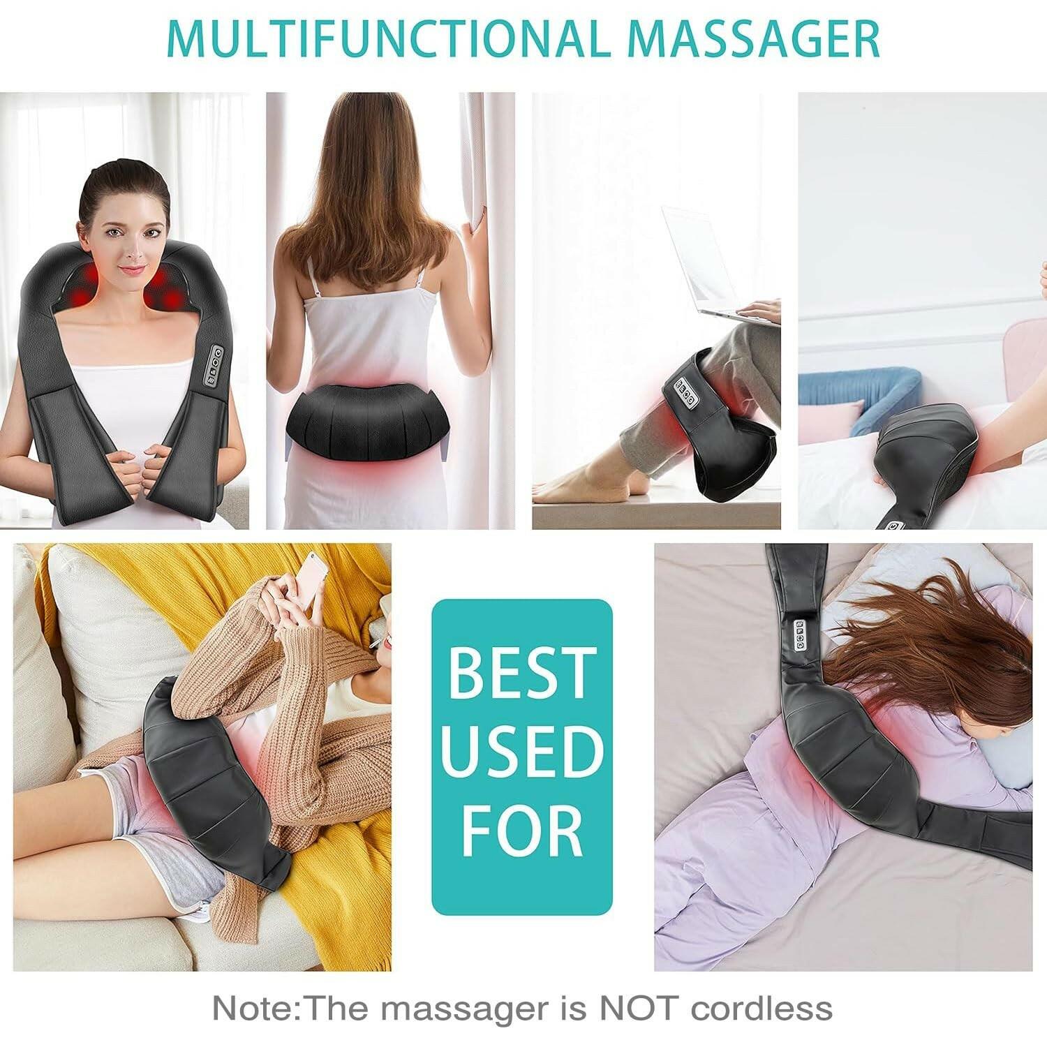 AERLANG Shiatsu Back and Neck Massager, Back Massager Deep Tissue Kneading Neck