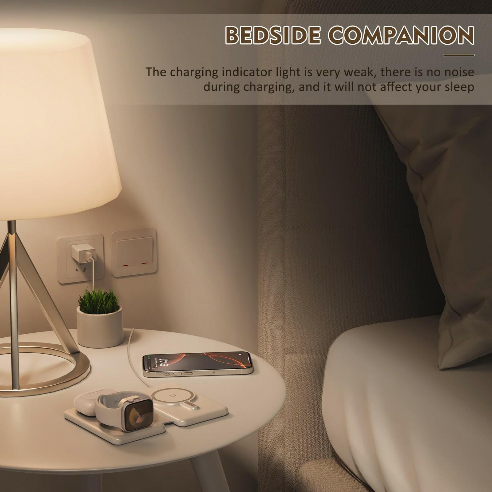 Magnetic Wireless Charger for iPhone: 3 in 1 Travel Charging Station for Apple