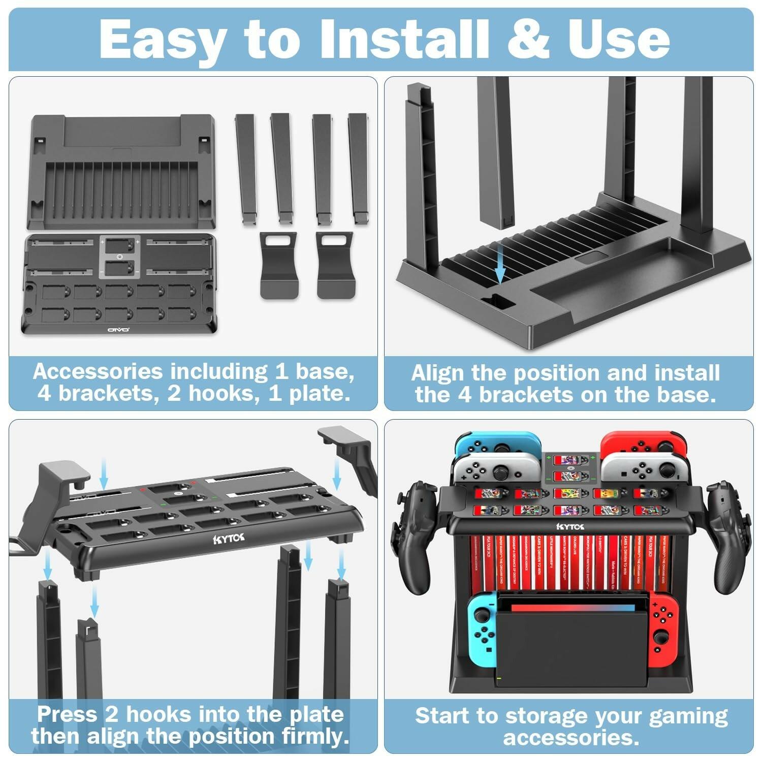 Switch Organizer Station with Controller Charger, Charging Dock for Nintendo