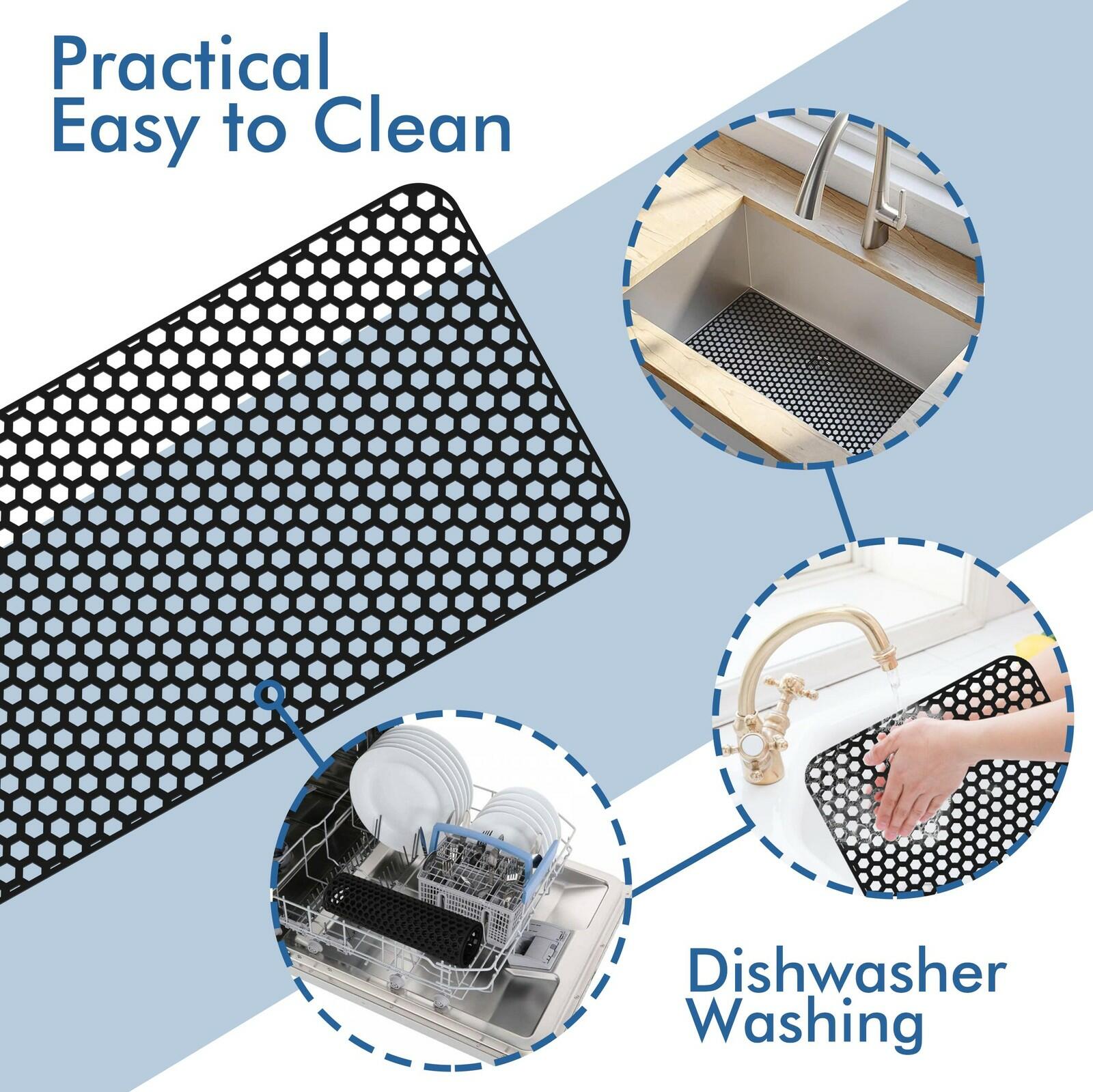 Bestjing Silicone Sink Protectors for Kitchen Sink - 28.4"x 14.3" Kitchen