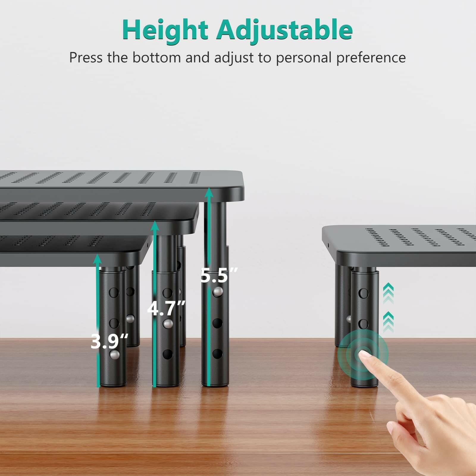 WALI Computer Monitor Stand for Desk, Adjustable Laptop Riser, Desk Monitor