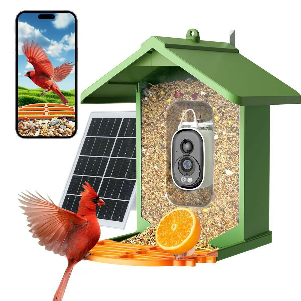 PawPeri Bird Feeder with Camera 2.5K HD Live Video, AI Bird Identifier, 5MP
