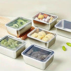 Souso 6pcs Stainless Steel Stacking Food Containers with Lids, Reusable Snack &