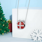 SEVENWELL Red Enamel Box Charms for Bracelet, 925 Sterling Silver Sparkly CZ