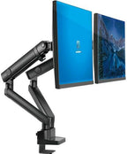 Dual Monitor Arm Stand 35" Screens Adjustable VESA Mount Desk Clamp Black