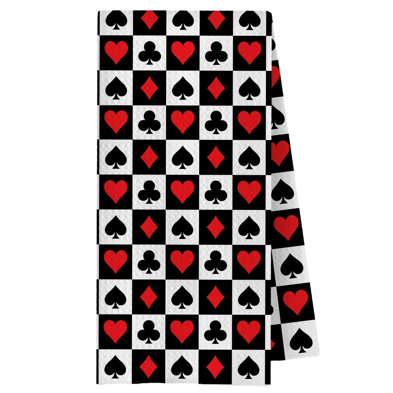 ChenCraty Funny Poker Gifts Kitchen Hands Towels,Poker Party Decorations,Poker