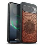 Carveit Wood Case for Pixel 10 Pro XL, (The Shield of Dragons) Rosy