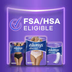 64 Count Always Discreet Adult Incontinence Underwear for Women and Postpartum