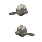 SCHLAGE Latitude Hall/Closet Passage Door Handle, Reversible, Satin Nickel