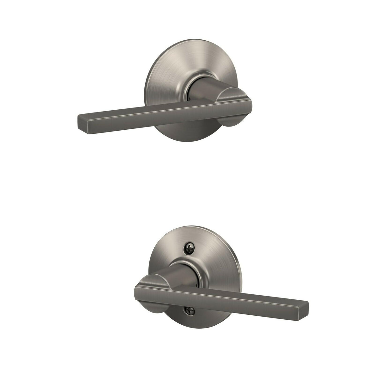 SCHLAGE Latitude Hall/Closet Passage Door Handle, Reversible, Satin Nickel