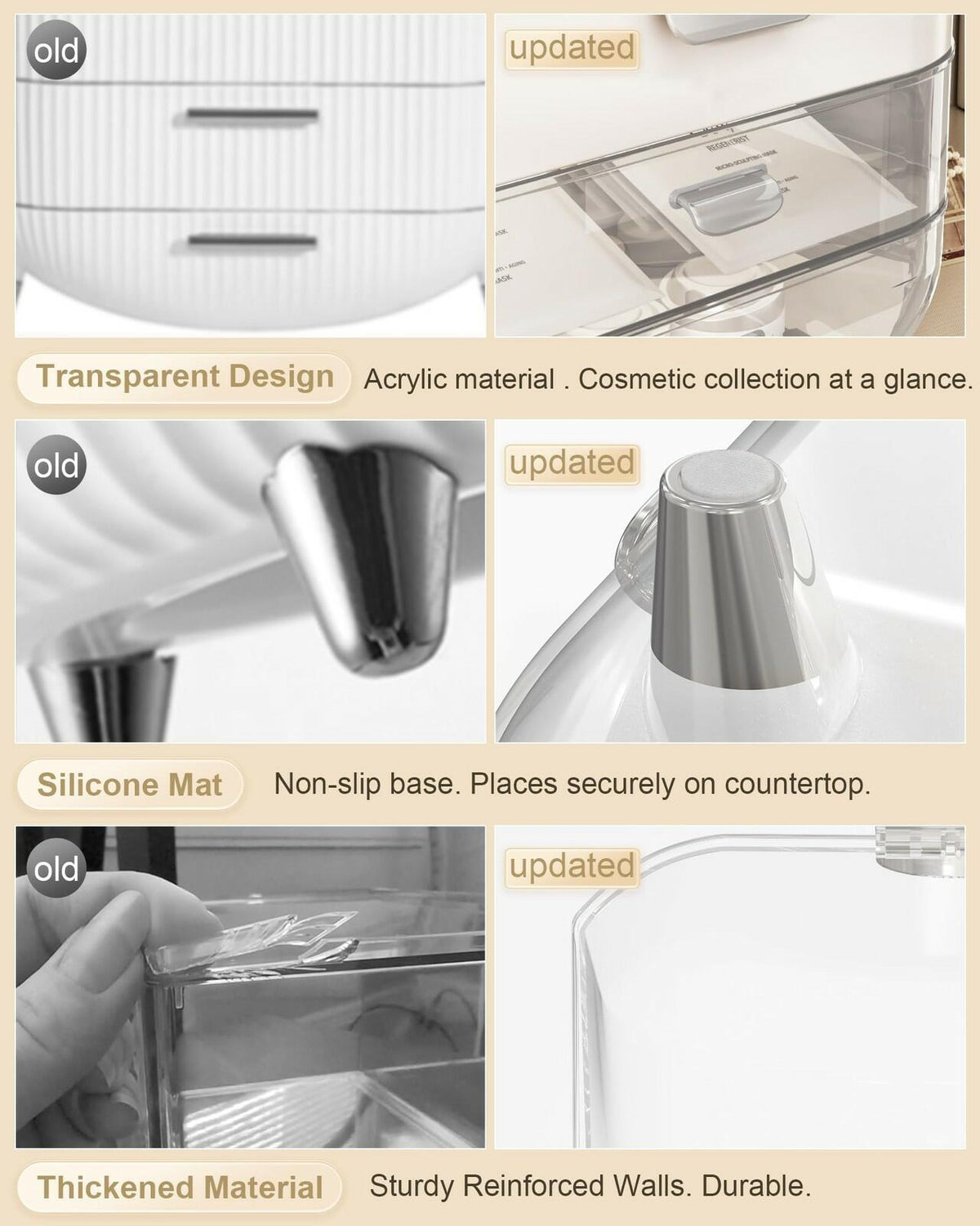 Makeup Organizer Countertop, Skincare Holder Bathroom Counter Organizer, Storage