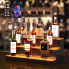 VEVOR LED Lighted Liquor Bottle Display, 3 Tiers 24 Inches, Supports USB,