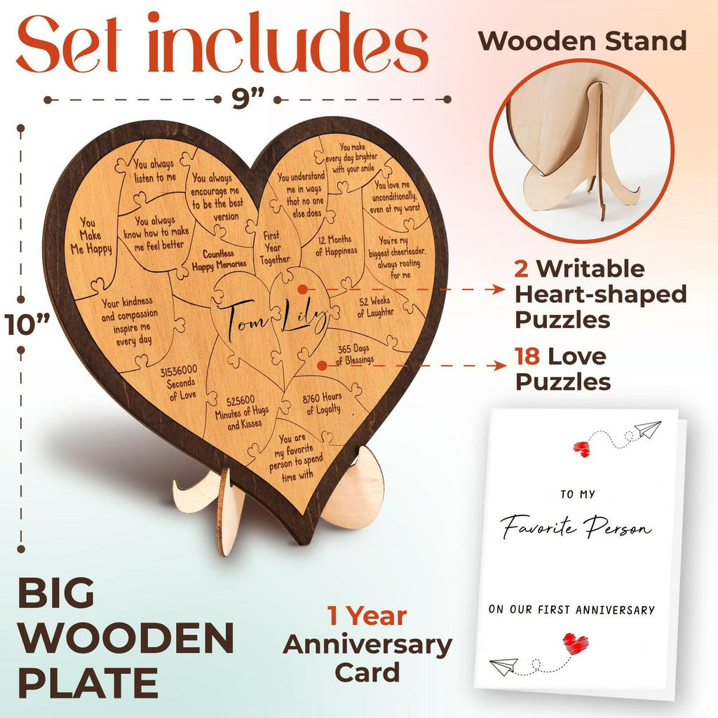 Stofinity 1 Year Anniversary Wood Gifts for Him Boyfriend - One Year Anniversary