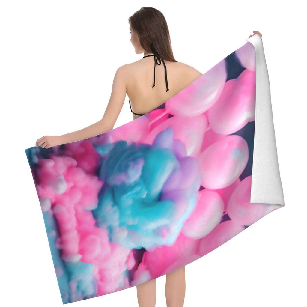 WURTON Red Cotton Candy Print Comfort Beach Towel Your Companion Pool,Camping