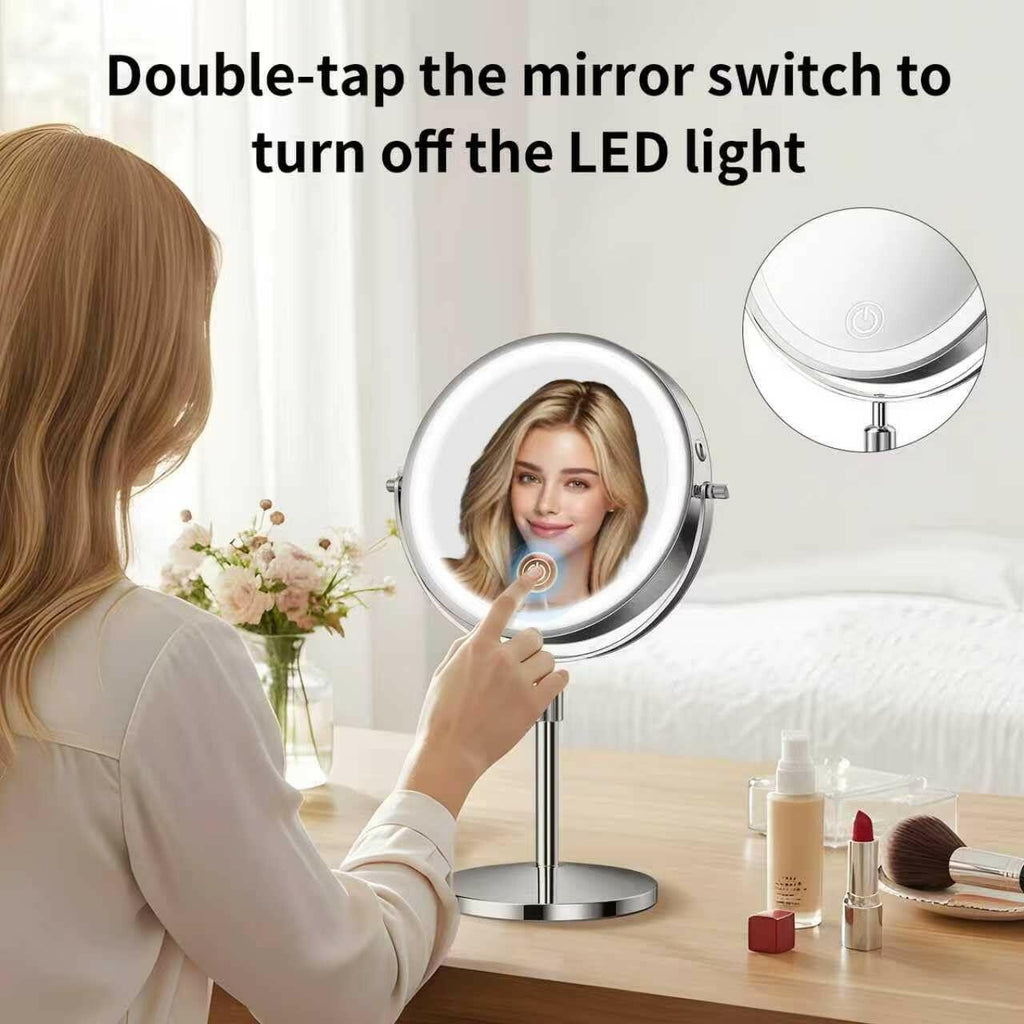 tubbede Makeup Mirror, 1X/30X Double Sided Magnifying Mirror/Switch with 3