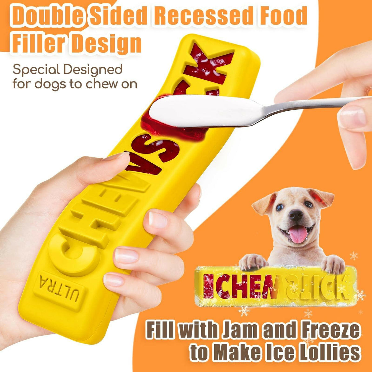 Moonorange Dog Chew Stick Toy,Interactive Treat Dispensing Puppy Toys,Durable