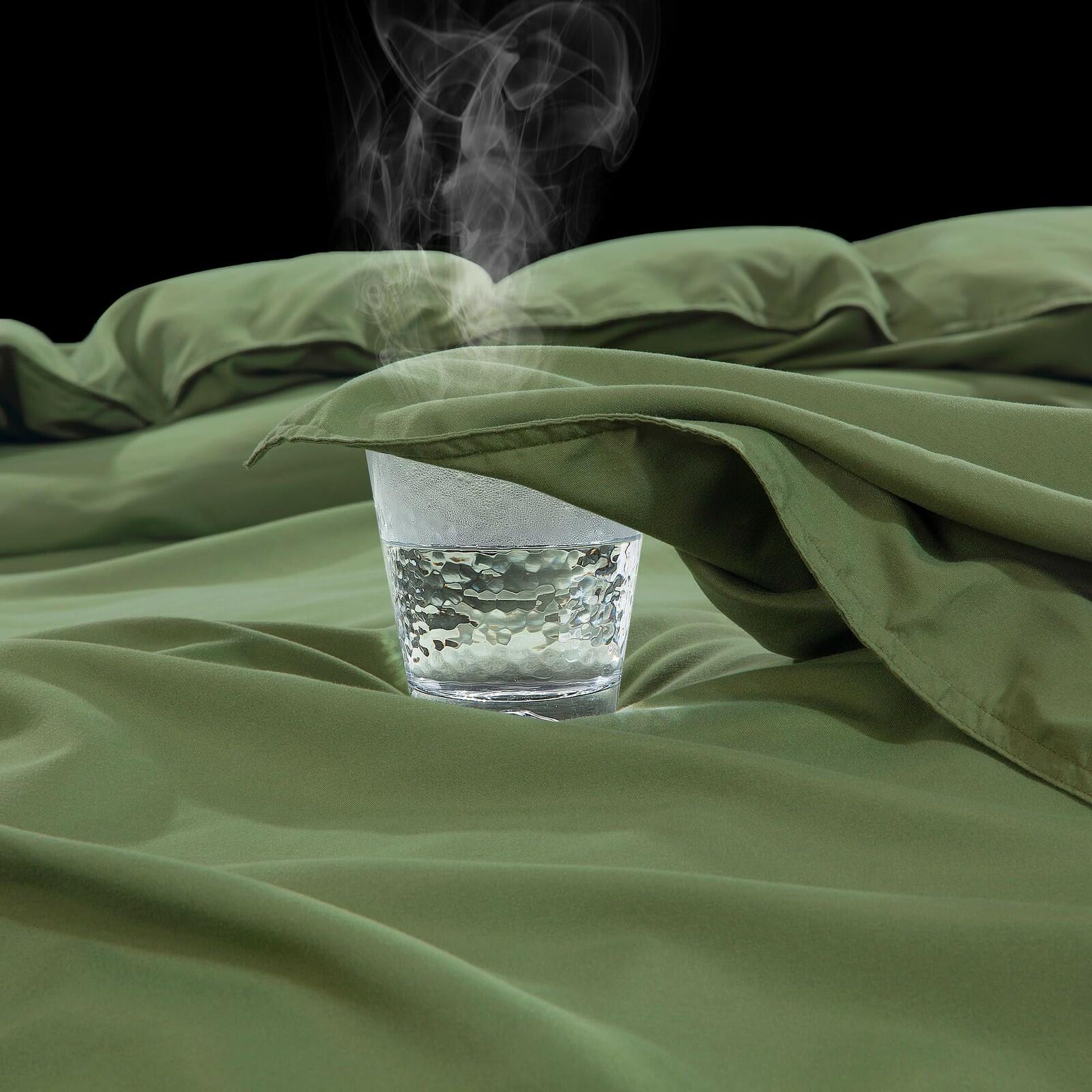 HOMBYS Oversized King Duvet Cover 120 x120 Inch, Ultra Soft Microfiber Olive