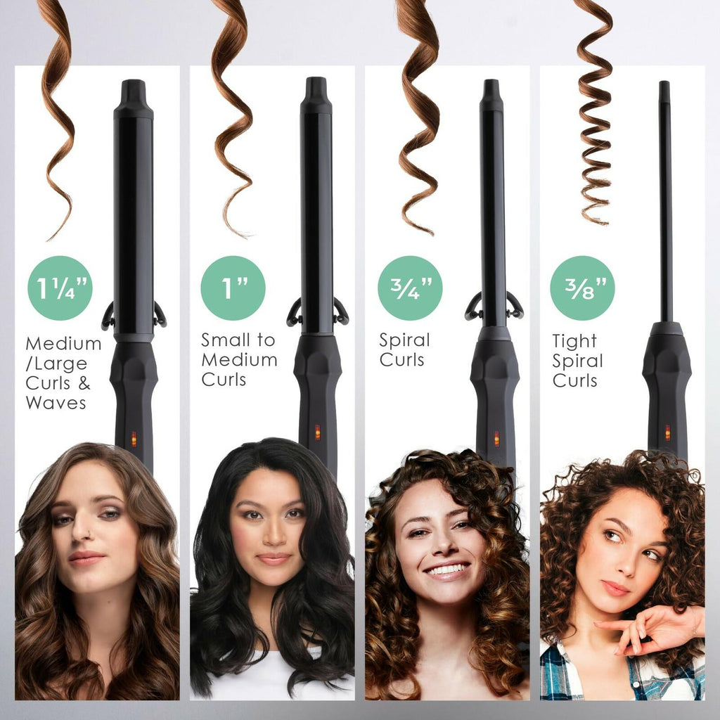 MINT Professional Clamp-Free Curling Wand 1 1/4 Inch for Long Hair | Extra Long