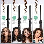 MINT Professional Clamp-Free Curling Wand 1 1/4 Inch for Long Hair | Extra Long