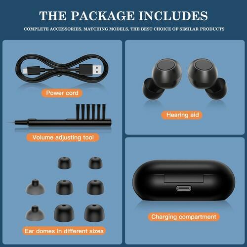 Rechargeable Hearing Aids for Seniors Adults, Digital Hearing Amplifiers, Small