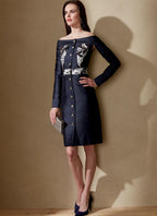 Vogue Patterns Misses' Off-The-Shoulder Shirtdress With Pockets, 14-16-18-20-22,