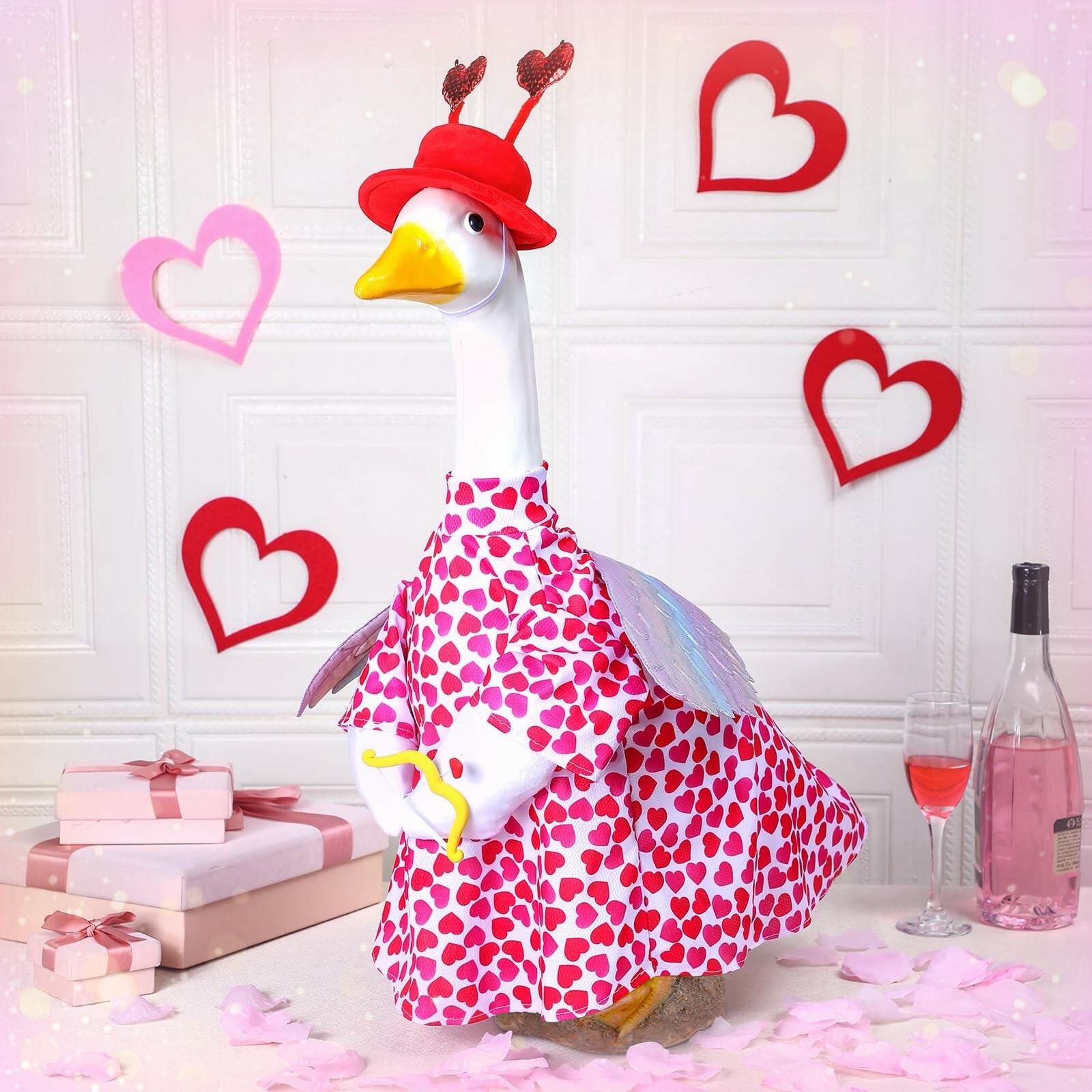 Cutecrop Valentine Porch Goose Outfits for 23" High Cement or Plastic Patriotic